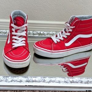 Red High-top Vans